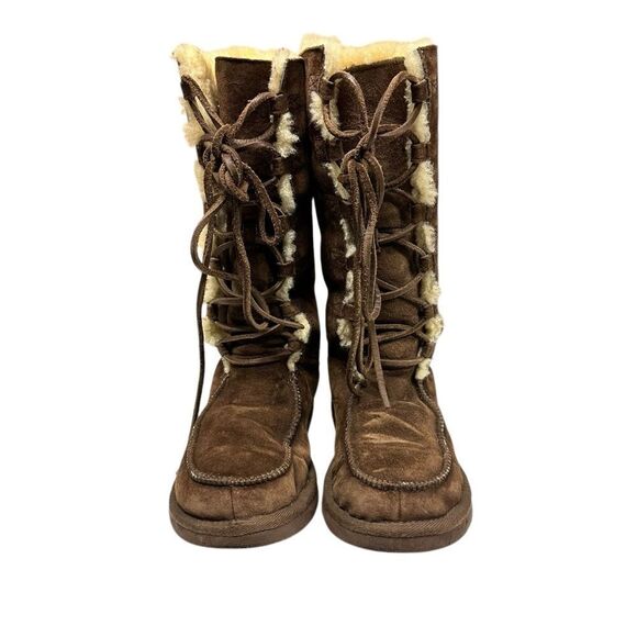 UGG Uptown Brown Lace Up Tall Suede Boots | Size 7 - Picture 1 of 12